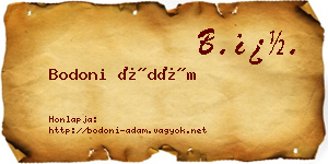 Bodoni Ádám névjegykártya