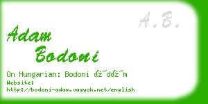 adam bodoni business card